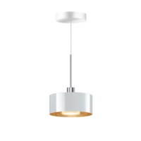 Bruck Cantara Glas 190 LV S Pendelleuchte Chrom Glas Weiß-Gold