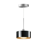 Bruck Cantara Glas 190 LV S Pendelleuchte Chrom Matt Glas Schwarz-Gold