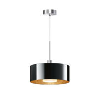 Bruck Cantara Glas 300 AC S Pendelleuchte Chrom Glas Schwarz-Gold