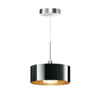 Bruck Cantara Glas 300 LV S Pendelleuchte Chrom Glas Schwarz-Gold