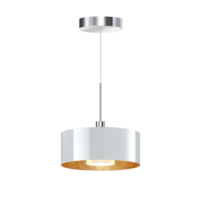 Bruck Cantara Glas 300 LV S Pendelleuchte Chrom Glas Weiß-Gold