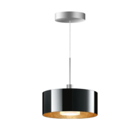 Bruck Cantara Glas 300 LV S Pendelleuchte Chrom matt Glas Schwarz-Gold