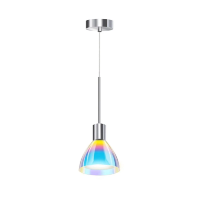 Bruck Silva Neo 110 Dicro AC S Pendelleuchte Chrom Glas Blau-Magenta
