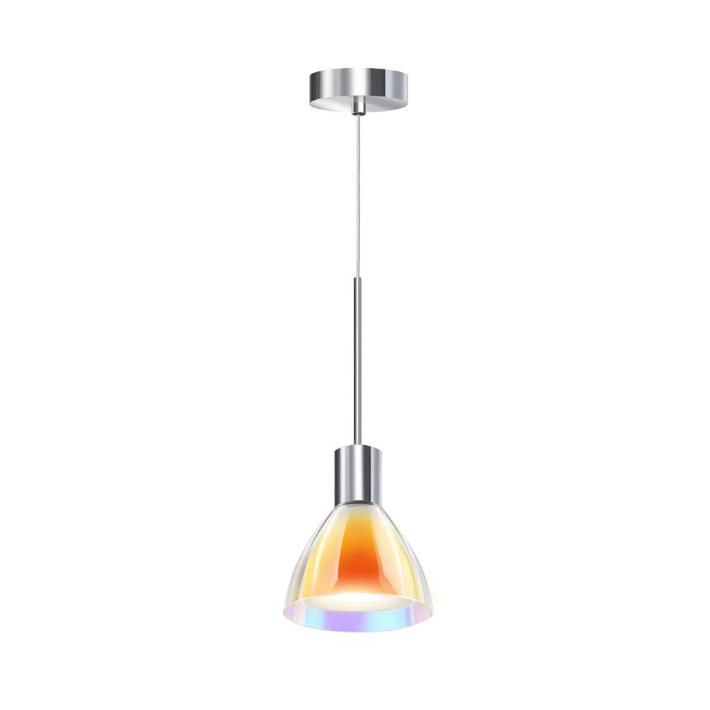 Bruck Silva Neo 110 Dicro AC S Pendelleuchte Chrom, Glas Orange-Gelb