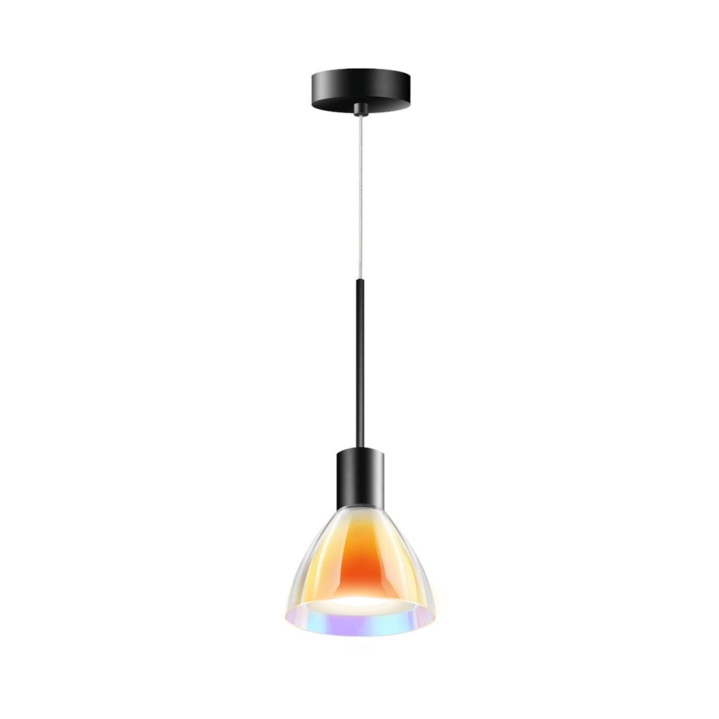 Bruck Silva Neo 110 Dicro AC S Pendelleuchte Schwarz Glas Orange-Gelb