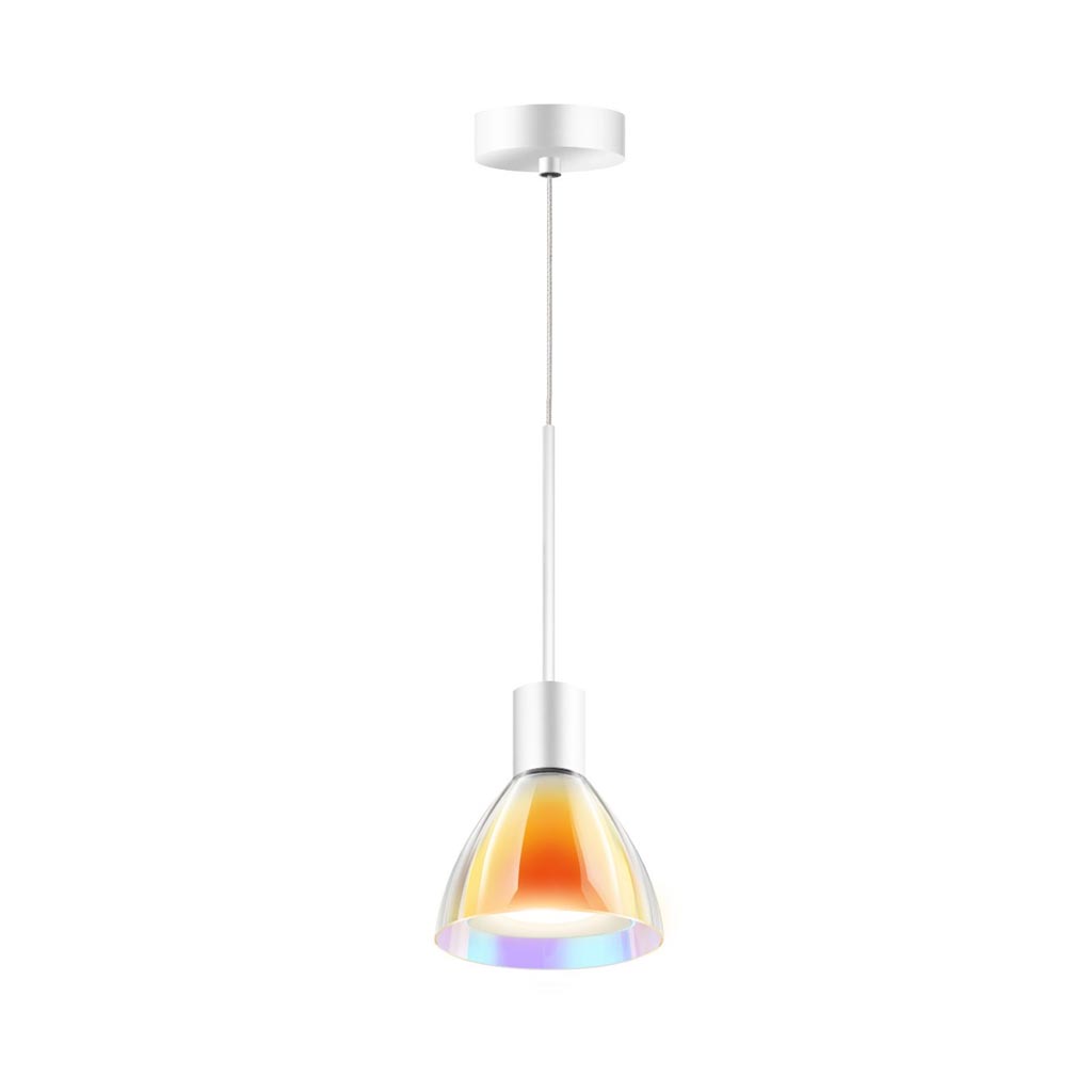 Bruck Silva Neo 110 Dicro AC S Pendelleuchte Weiß Glas Orange-Gelb