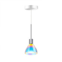 Bruck Silva Neo 110 Dicro LV S Pendelleuchte Chrom Glas Blau-Magenta