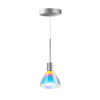 Bruck Silva Neo 110 Dicro LV S Pendelleuchte Chrom Matt Glas Blau-Magenta