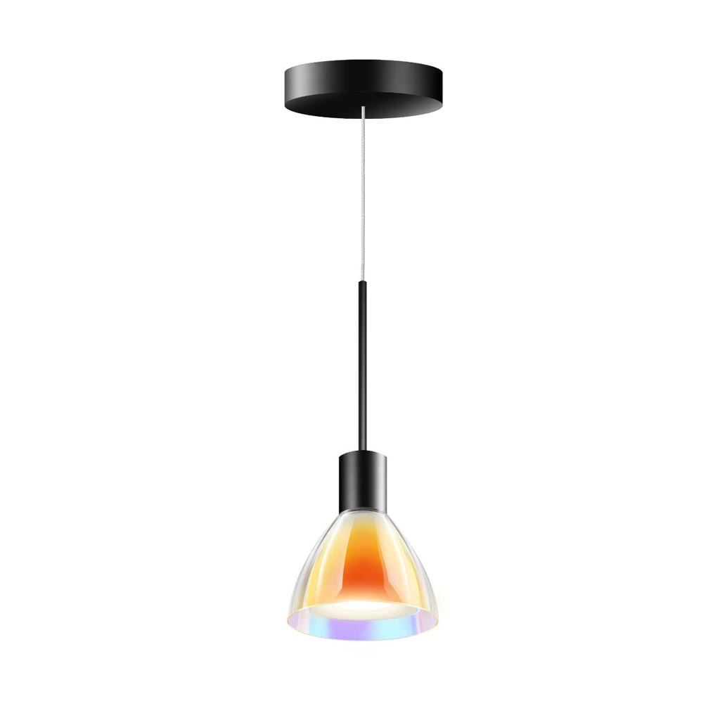Bruck Silva Neo 110 Dicro LV S Pendelleuchte Schwarz Glas Orange-Gelb