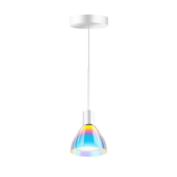 Bruck Silva Neo 110 Dicro LV S Pendelleuchte Weis Glas Blau-magenta