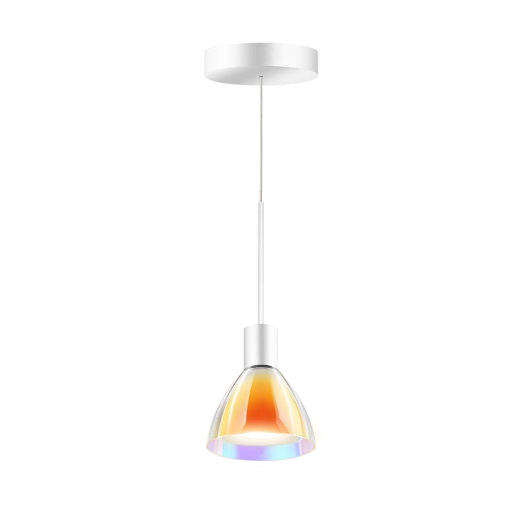 Bruck Silva Neo 110 Dicro LV S Pendelleuchte Weiß Glas Orange-Gelb
