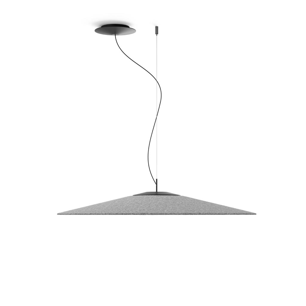 Luceplan Koinè Acoustic Ø 86 cm LED-Pendelleuchte Grau