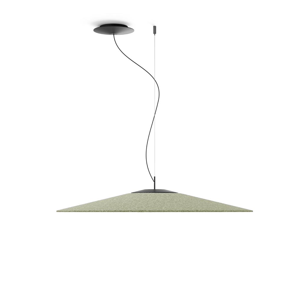 Luceplan Koinè Acoustic Ø 86 cm LED-Pendelleuchte Grün