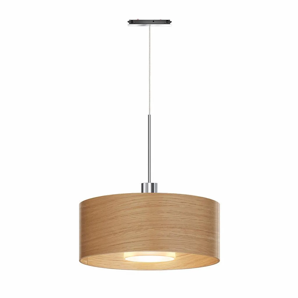 Bruck Cantara Nat 300 Pendelleuchte für ALL-IN Schiene Chrom Eiche