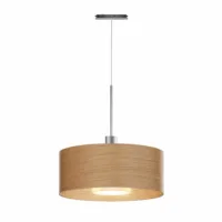 Bruck Cantara Nat 300 Pendelleuchte für ALL-IN Schiene Eiche Chrom Matt