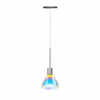 Bruck Silva Neo 110 Dicro Pendelleuchte für ALL-IN Schiene Chrom Glas Blau-Magenta