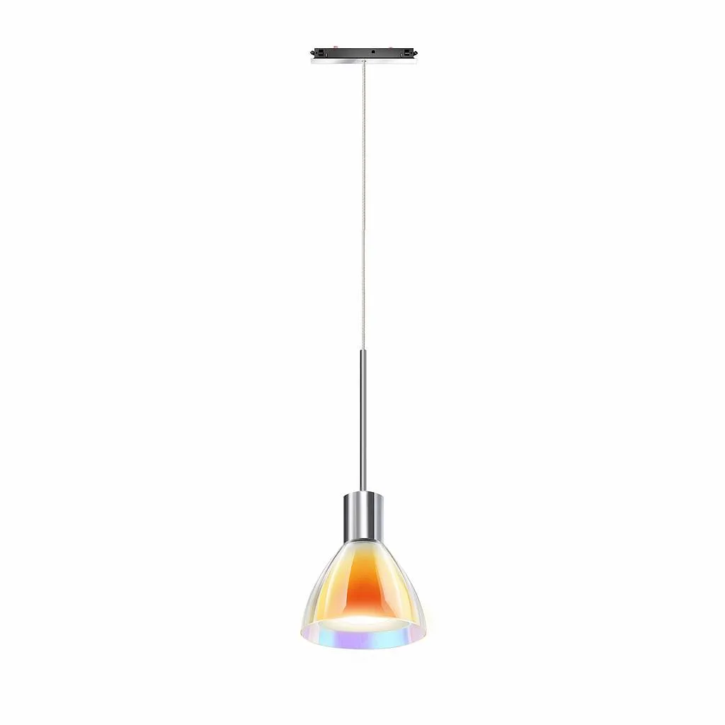 Bruck Silva Neo 110 Dicro Pendelleuchte für ALL-IN Schiene Chrom Glas Orange Gelb