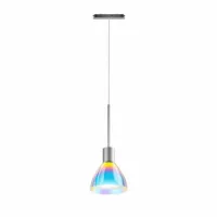Bruck Silva Neo 110 Dicro Pendelleuchte für ALL-IN Schiene Chrom Matt Glas Blau Meganta