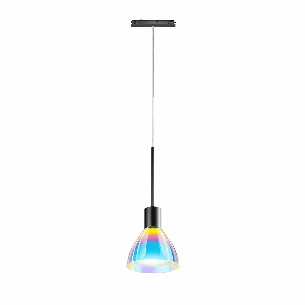 Bruck Silva Neo 110 Dicro Pendelleuchte für ALL-IN Schiene Schwarz Glas Blau Magenta