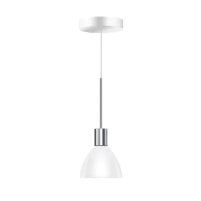 Bruck Silva Neo 110 LV S Pendelleuchte Chrom Glas Weiß