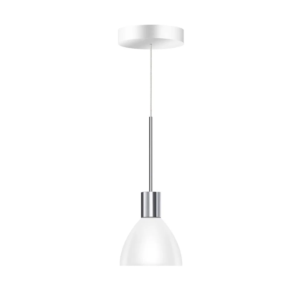 Bruck Silva Neo 110 LV S Pendelleuchte Chrom Glas Weiß