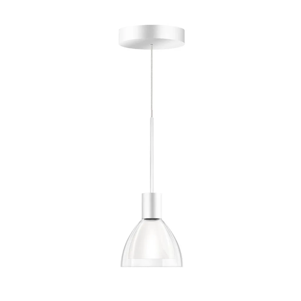 Bruck Silva Neo 110 LV S Pendelleuchte Weiß Glas Klar