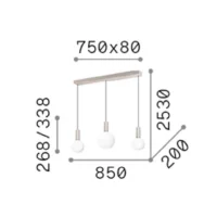 Ideal Lux Odeon SP3 LED-Pendelleuchte – Bild 3
