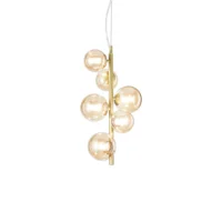 Ideal Lux Perlage SP6 Pendelleuchte Bernstein