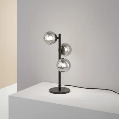 Ideal Lux Perlage TL3 Tischleuchte Rauchglas Schwarz Ambiente