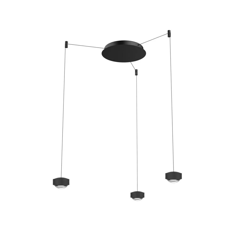 prediger.select s.100 Pendelleuchte 3-flammig Direkt Satin Schwarz