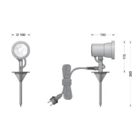 Bega Gartenscheinwerfer mit Erdspieß und Schukostecker – Bild 5