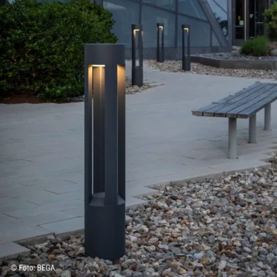 BEGA Pollerleuchte – abgeblendetes, breitstreuendes Licht