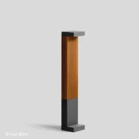 BEGA Pollerleuchte mit Accoya®-Holz und eckigem Leuchtenkopf Grafit
