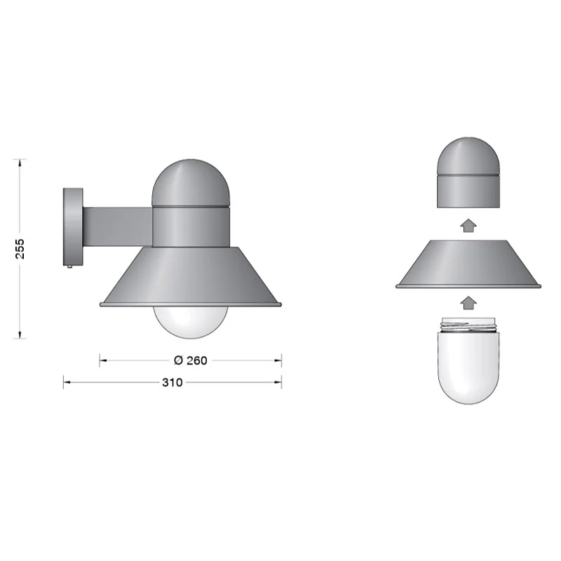 BEGA Wandleuchte mit abgeschirmtem Licht – Bild 2