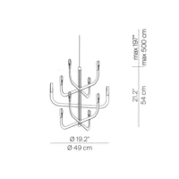 Luceplan J-us Suspension Kronleuchter 10-flammig – Bild 5