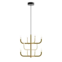 Luceplan J-us Suspension Kronleuchter 10-flammig Gold satiniert
