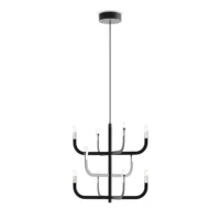 Luceplan J-us Suspension Kronleuchter 10-flammig Schwarz matt