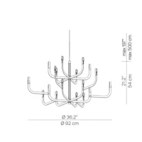 Luceplan J-us Suspension Kronleuchter 18-flammig – Bild 6