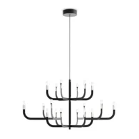 Luceplan J-us Single Suspension Kronleuchter 18-flammig Schwarz matt