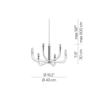 Luceplan J-us Single Suspension Kronleuchter 6-flammig – Bild 5