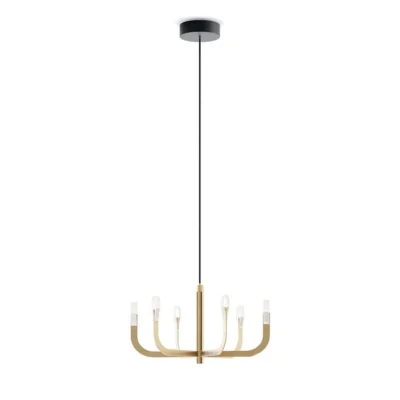 Luceplan J-us Kronleuchter 6-flammig Gold satiniert