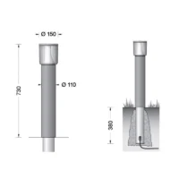 BEGA Garten- und Wegeleuchte mit Glasschirm 73 cm – Bild 6