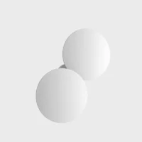 Lodes Puzzle Double Round round Außenwandleuchte Weiss matt