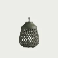 Lodes Stitch small Outdoor Tischleuchte Olivgrün