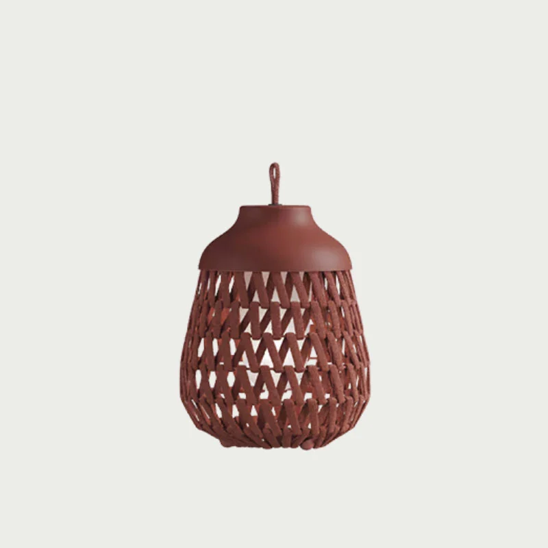 Lodes Stitch small Outdoor Tischleuchte Ziegelrot