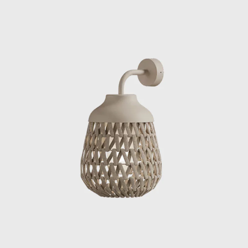 Lodes Stitch Small Outdoor Wandleuchte Elfenbein