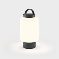 IP44.DE Qu LED-Akkuleuchte Jet Black Glas Bone