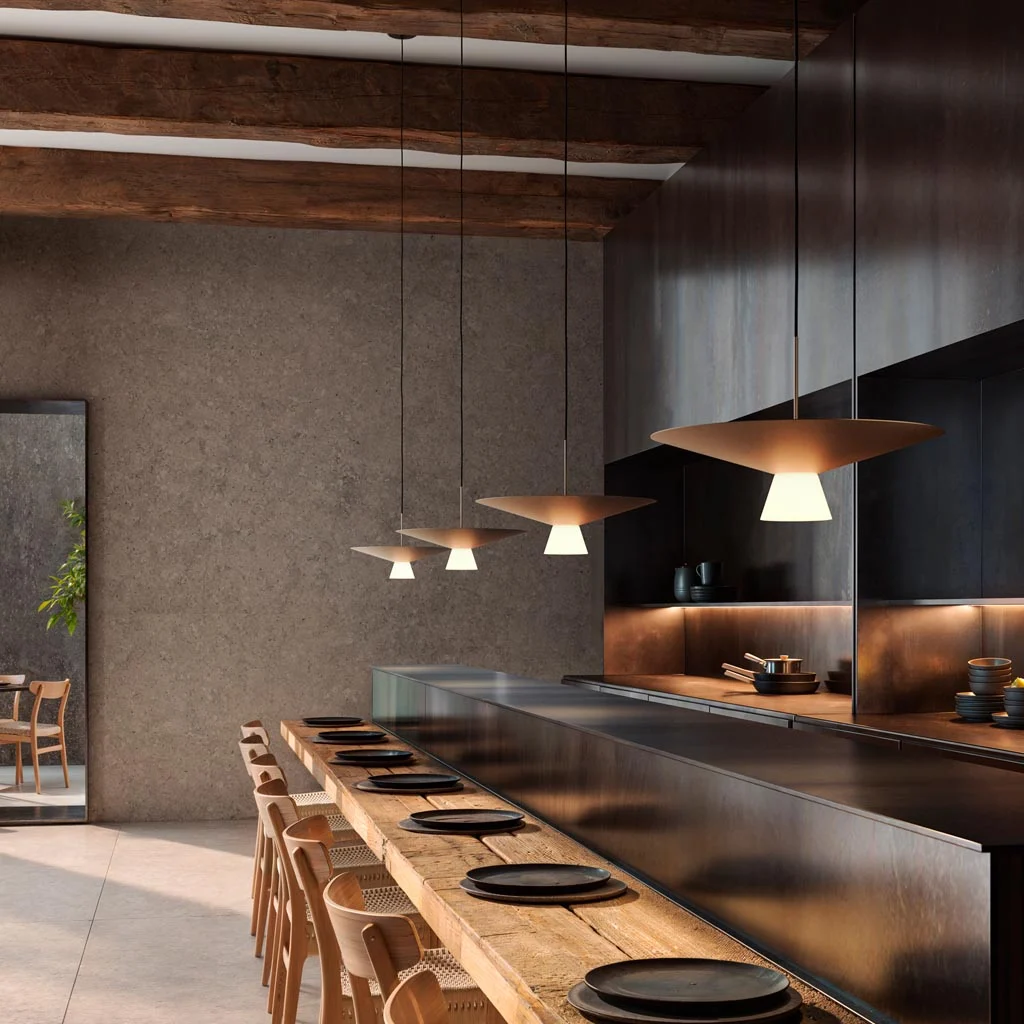 Estiluz Belt 4145SLG Pendelleuchte Restaurant Ambiente