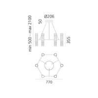 Artemide Zephyr Exagonal Pendelleuchte – Bild 5