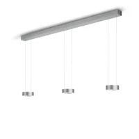 Knapstein ZERA-3-Max LED-Pendelleuchte dreiflammig Nickel matt